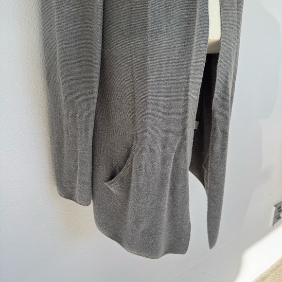 J. Jill gray silk wool blend open front drape cardigan sweater medium tall - Picture 7 of 12